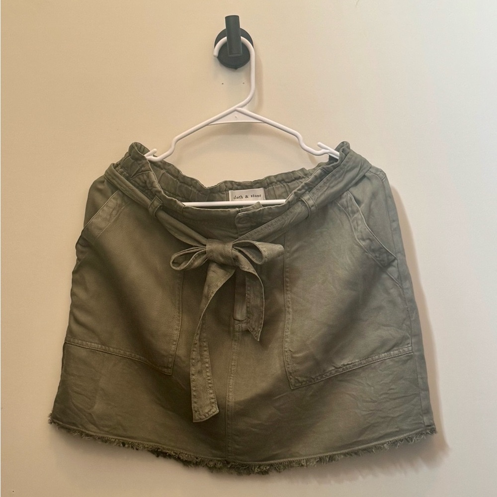 Cloth & Stone Olive Midi Skirt